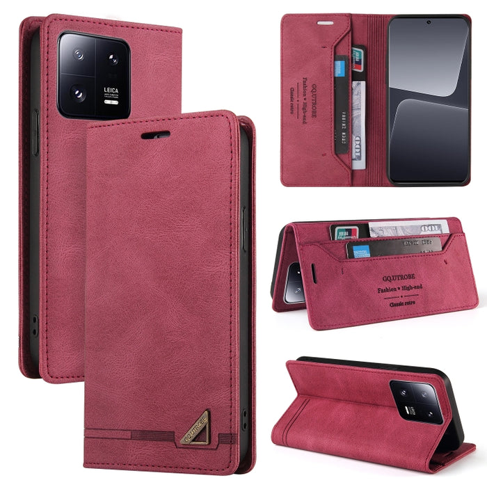 Estuche de cuero con tapa horizontal y cepillo antirrobo Skin Feel con soporte, For Xiaomi Redmi Note 13 5G, For Xiaomi Redmi 13C, For Xiaomi Redmi Note 13 Pro+, For Xiaomi Redmi Note 13 Pro 5G, For Xiaomi 13T, For Xiaomi Redmi 12                      ...