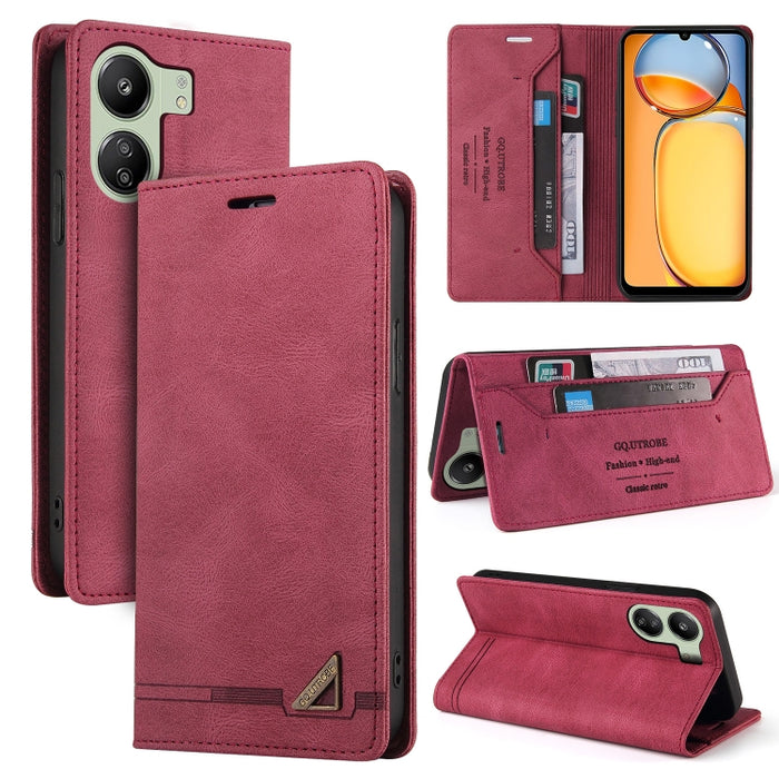 Estuche de cuero con tapa horizontal y cepillo antirrobo Skin Feel con soporte, For Xiaomi Redmi Note 13 5G, For Xiaomi Redmi 13C, For Xiaomi Redmi Note 13 Pro+, For Xiaomi Redmi Note 13 Pro 5G, For Xiaomi 13T, For Xiaomi Redmi 12                      ...