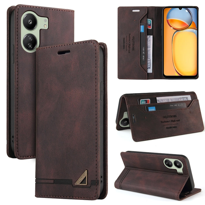 Estuche de cuero con tapa horizontal y cepillo antirrobo Skin Feel con soporte, For Xiaomi Redmi Note 13 5G, For Xiaomi Redmi 13C, For Xiaomi Redmi Note 13 Pro+, For Xiaomi Redmi Note 13 Pro 5G, For Xiaomi 13T, For Xiaomi Redmi 12                      ...