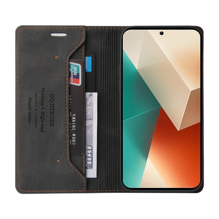 Estuche de cuero con tapa horizontal y cepillo antirrobo Skin Feel con soporte, For Xiaomi Redmi Note 13 5G, For Xiaomi Redmi 13C, For Xiaomi Redmi Note 13 Pro+, For Xiaomi Redmi Note 13 Pro 5G, For Xiaomi 13T, For Xiaomi Redmi 12                      ...