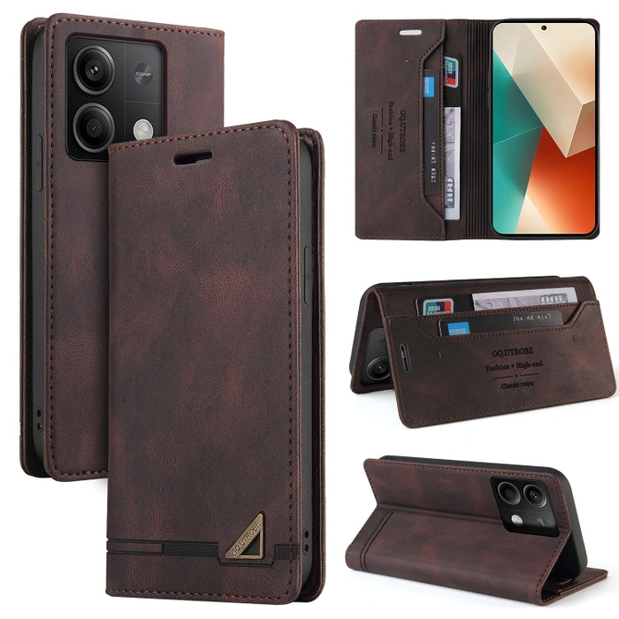 Estuche de cuero con tapa horizontal y cepillo antirrobo Skin Feel con soporte, For Xiaomi Redmi Note 13 5G, For Xiaomi Redmi 13C, For Xiaomi Redmi Note 13 Pro+, For Xiaomi Redmi Note 13 Pro 5G, For Xiaomi 13T, For Xiaomi Redmi 12                      ...