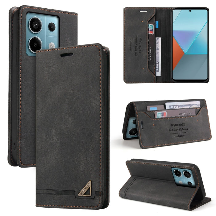Estuche de cuero con tapa horizontal y cepillo antirrobo Skin Feel con soporte, For Xiaomi Redmi Note 13 5G, For Xiaomi Redmi 13C, For Xiaomi Redmi Note 13 Pro+, For Xiaomi Redmi Note 13 Pro 5G, For Xiaomi 13T, For Xiaomi Redmi 12                      ...