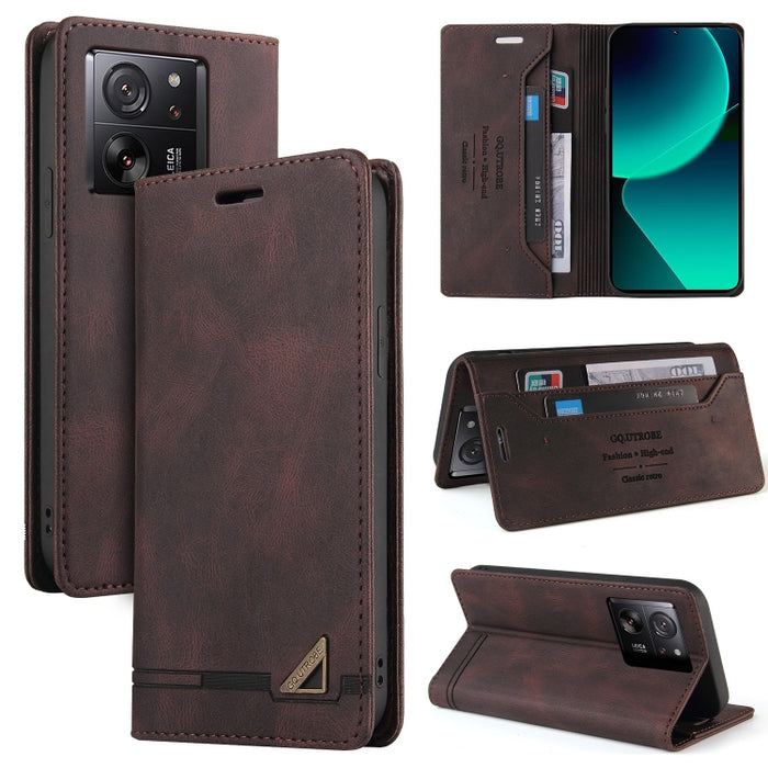 Estuche de cuero con tapa horizontal y cepillo antirrobo Skin Feel con soporte, For Xiaomi Redmi Note 13 5G, For Xiaomi Redmi 13C, For Xiaomi Redmi Note 13 Pro+, For Xiaomi Redmi Note 13 Pro 5G, For Xiaomi 13T, For Xiaomi Redmi 12                      ...