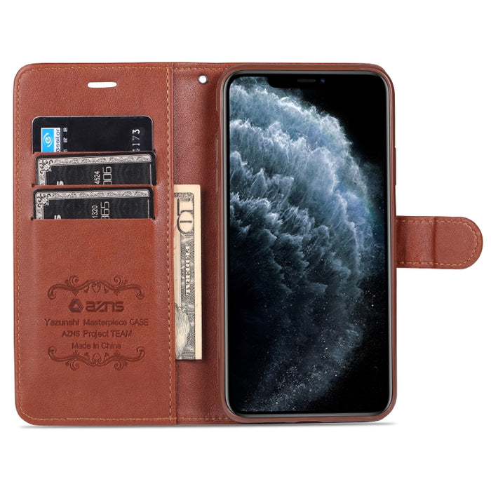 AZNS Estuche de cuero con tapa horizontal con textura de piel de oveja con soporte y ranuras para tarjetas y billetera, For iPhone 11, For iPhone 11 Pro, For iPhone 11 Pro Max, For Xiaomi Redmi 8 / 8A, For Xiaomi Redmi 10X 4G / Note 9                  ...