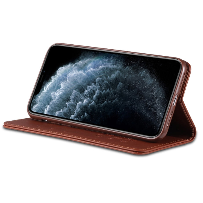 AZNS Estuche de cuero con tapa horizontal con textura de piel de oveja con soporte y ranuras para tarjetas y billetera, For iPhone 11, For iPhone 11 Pro, For iPhone 11 Pro Max, For Xiaomi Redmi 8 / 8A, For Xiaomi Redmi 10X 4G / Note 9                  ...
