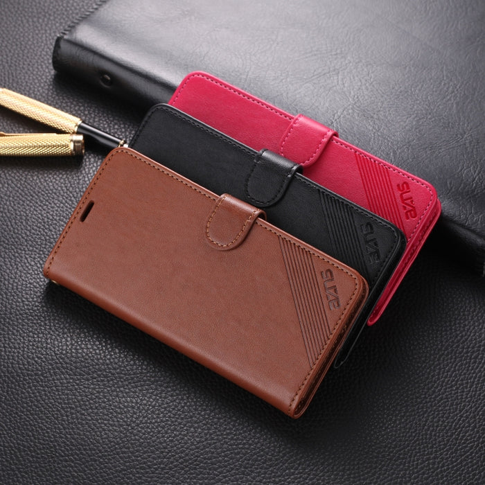AZNS Estuche de cuero con tapa horizontal con textura de piel de oveja con soporte y ranuras para tarjetas y billetera, For iPhone 11, For iPhone 11 Pro, For iPhone 11 Pro Max, For Xiaomi Redmi 8 / 8A, For Xiaomi Redmi 10X 4G / Note 9                  ...