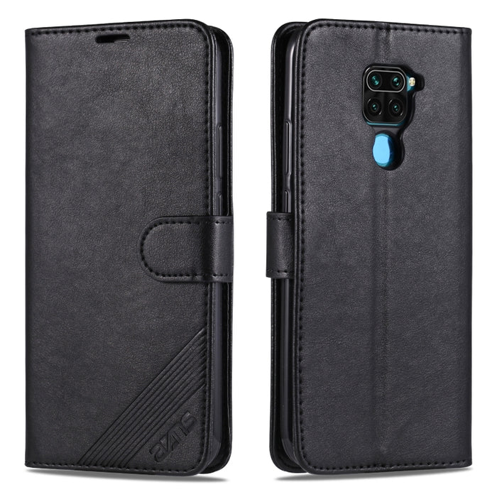 AZNS Estuche de cuero con tapa horizontal con textura de piel de oveja con soporte y ranuras para tarjetas y billetera, For iPhone 11, For iPhone 11 Pro, For iPhone 11 Pro Max, For Xiaomi Redmi 8 / 8A, For Xiaomi Redmi 10X 4G / Note 9                  ...