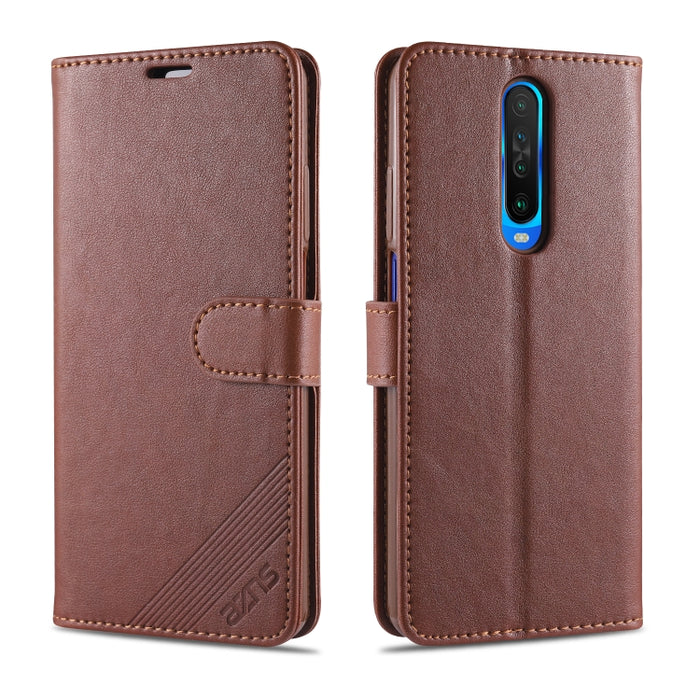 AZNS Estuche de cuero con tapa horizontal con textura de piel de oveja con soporte y ranuras para tarjetas y billetera, For iPhone 11, For iPhone 11 Pro, For iPhone 11 Pro Max, For Xiaomi Redmi 8 / 8A, For Xiaomi Redmi 10X 4G / Note 9                  ...