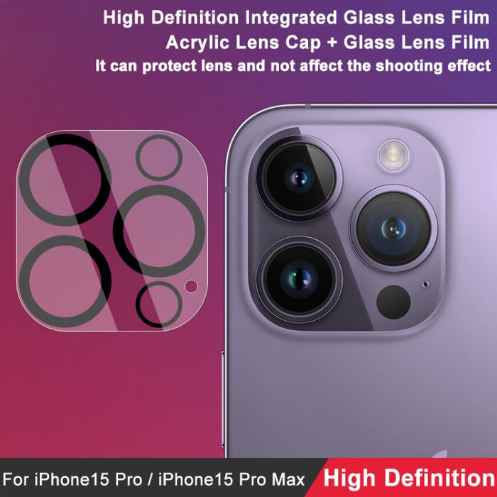 película de lente de vidrio integrada de alta definición imak, For iPhone 15 Pro / 15 Pro Max, For iPhone 15 / 15 Plus