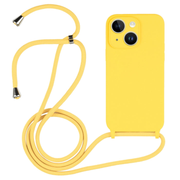 Estuche de silicona líquida con cordón cruzado, For iPhone 16, For iPhone 15 Pro Max, For iPhone 15 Pro, For iPhone 15 Plus, For iPhone 15