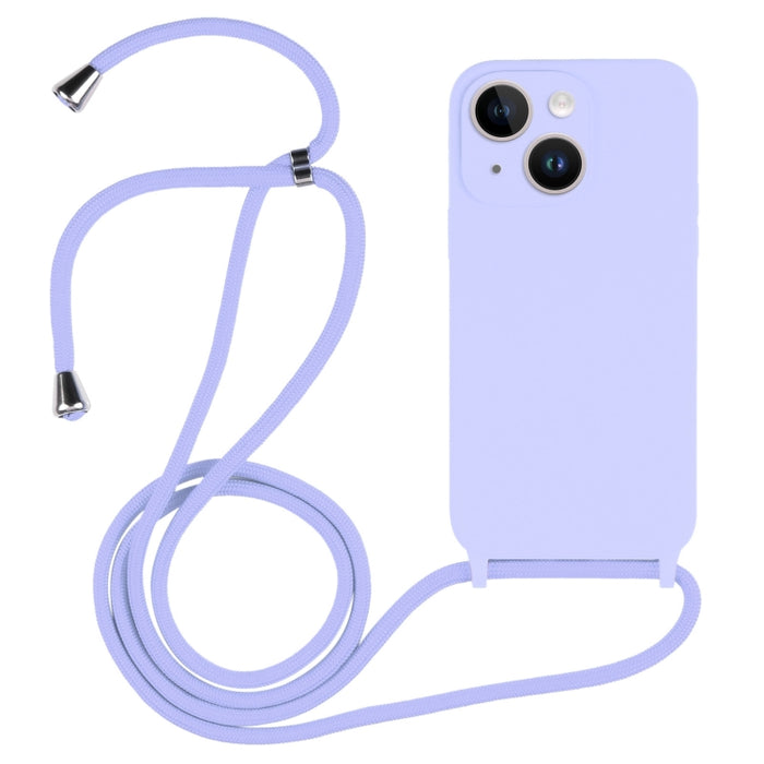 Estuche de silicona líquida con cordón cruzado, For iPhone 16, For iPhone 15 Pro Max, For iPhone 15 Pro, For iPhone 15 Plus, For iPhone 15
