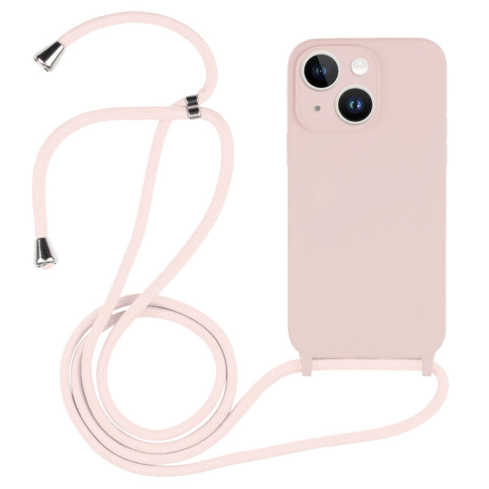 Estuche de silicona líquida con cordón cruzado, For iPhone 16, For iPhone 15 Pro Max, For iPhone 15 Pro, For iPhone 15 Plus, For iPhone 15