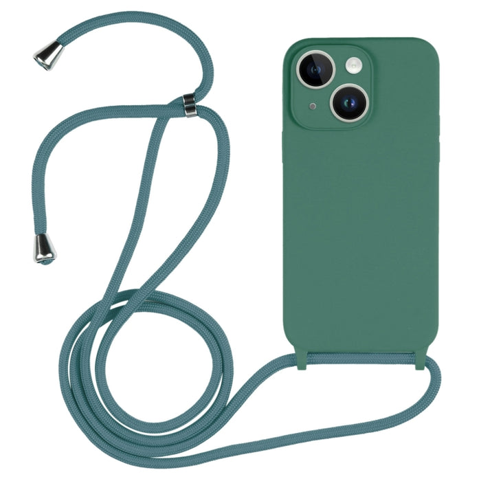 Estuche de silicona líquida con cordón cruzado, For iPhone 16, For iPhone 15 Pro Max, For iPhone 15 Pro, For iPhone 15 Plus, For iPhone 15
