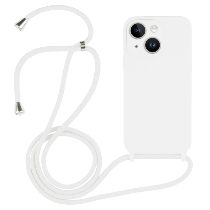Estuche de silicona líquida con cordón cruzado, For iPhone 16, For iPhone 15 Pro Max, For iPhone 15 Pro, For iPhone 15 Plus, For iPhone 15