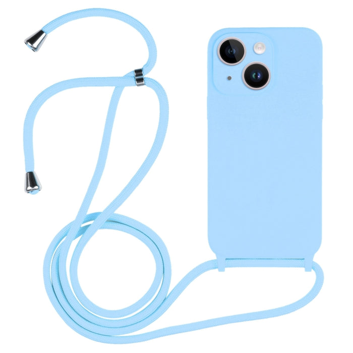 Estuche de silicona líquida con cordón cruzado, For iPhone 16, For iPhone 15 Pro Max, For iPhone 15 Pro, For iPhone 15 Plus, For iPhone 15