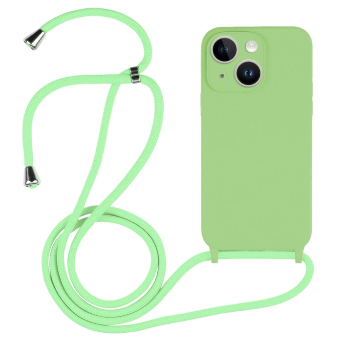 Estuche de silicona líquida con cordón cruzado, For iPhone 16, For iPhone 15 Pro Max, For iPhone 15 Pro, For iPhone 15 Plus, For iPhone 15
