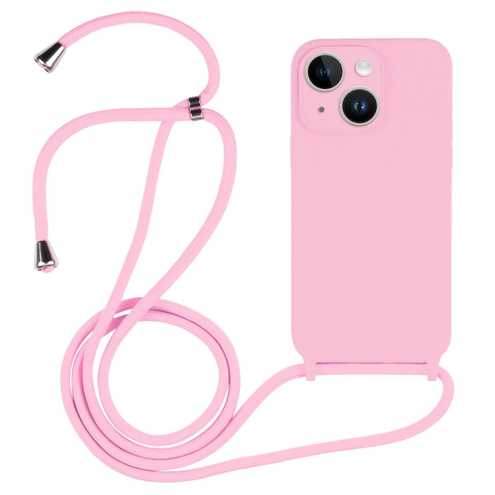 Estuche de silicona líquida con cordón cruzado, For iPhone 16, For iPhone 15 Pro Max, For iPhone 15 Pro, For iPhone 15 Plus, For iPhone 15