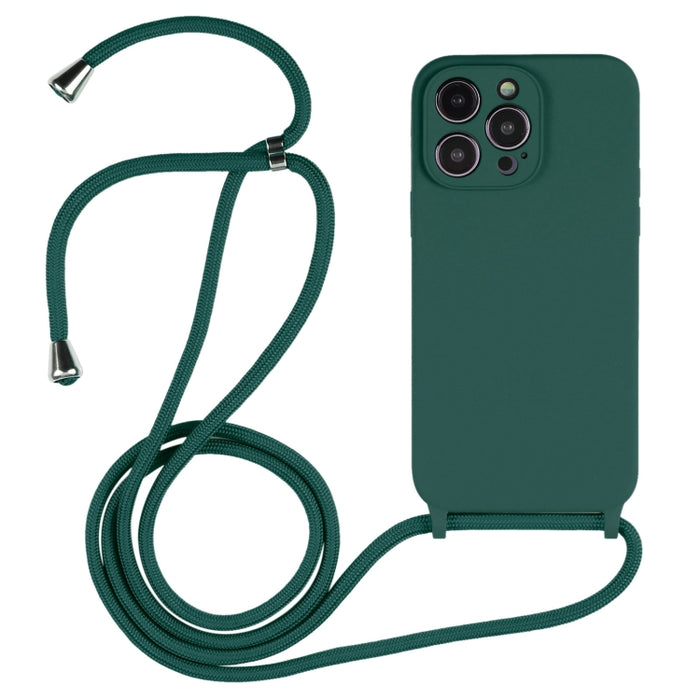 Estuche de silicona líquida con cordón cruzado, For iPhone 16, For iPhone 15 Pro Max, For iPhone 15 Pro, For iPhone 15 Plus, For iPhone 15