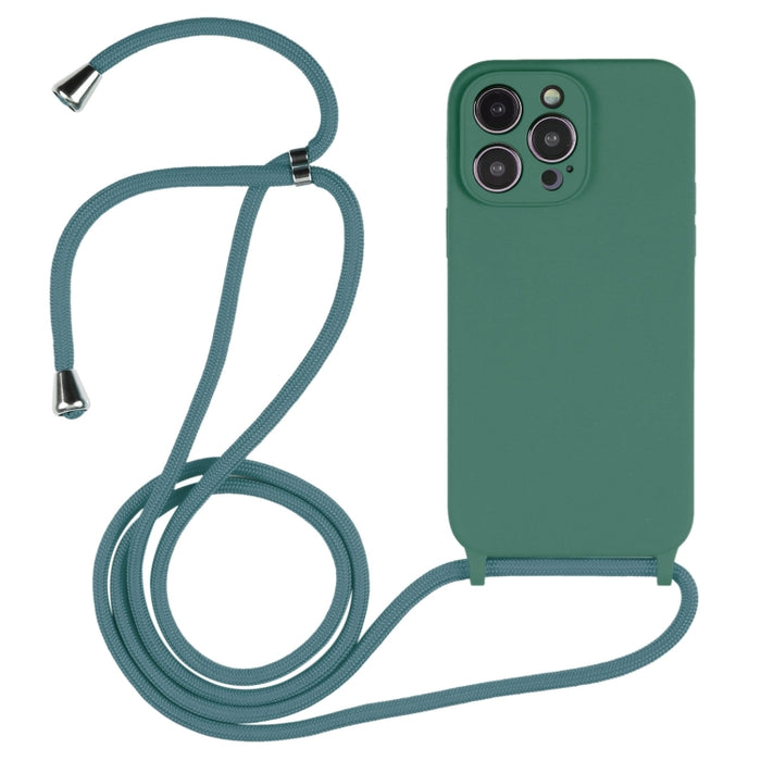 Estuche de silicona líquida con cordón cruzado, For iPhone 16, For iPhone 15 Pro Max, For iPhone 15 Pro, For iPhone 15 Plus, For iPhone 15