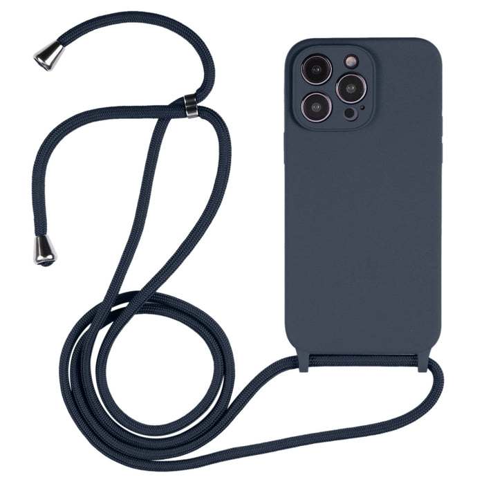 Estuche de silicona líquida con cordón cruzado, For iPhone 16, For iPhone 15 Pro Max, For iPhone 15 Pro, For iPhone 15 Plus, For iPhone 15