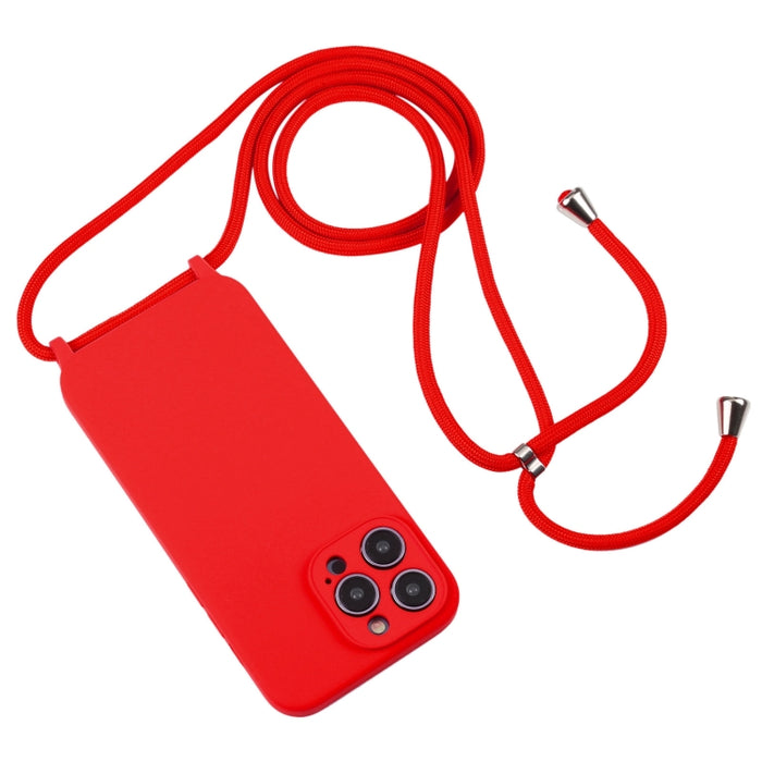 Estuche de silicona líquida con cordón cruzado, For iPhone 16, For iPhone 15 Pro Max, For iPhone 15 Pro, For iPhone 15 Plus, For iPhone 15