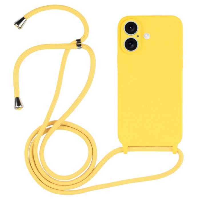 Estuche de silicona líquida con cordón cruzado, For iPhone 16, For iPhone 15 Pro Max, For iPhone 15 Pro, For iPhone 15 Plus, For iPhone 15
