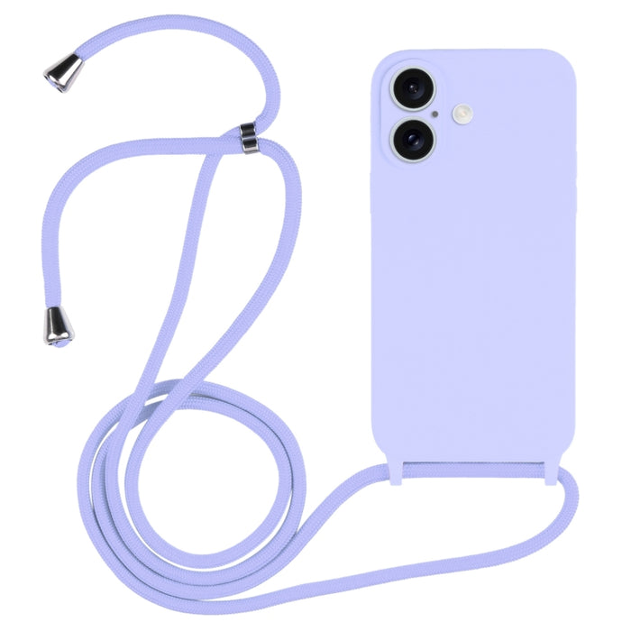 Estuche de silicona líquida con cordón cruzado, For iPhone 16, For iPhone 15 Pro Max, For iPhone 15 Pro, For iPhone 15 Plus, For iPhone 15