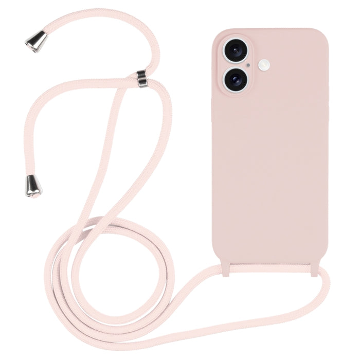 Estuche de silicona líquida con cordón cruzado, For iPhone 16, For iPhone 15 Pro Max, For iPhone 15 Pro, For iPhone 15 Plus, For iPhone 15