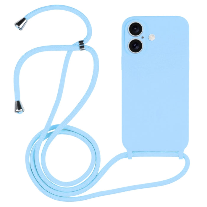 Estuche de silicona líquida con cordón cruzado, For iPhone 16, For iPhone 15 Pro Max, For iPhone 15 Pro, For iPhone 15 Plus, For iPhone 15