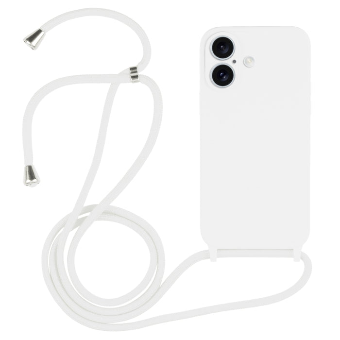 Estuche de silicona líquida con cordón cruzado, For iPhone 16, For iPhone 15 Pro Max, For iPhone 15 Pro, For iPhone 15 Plus, For iPhone 15
