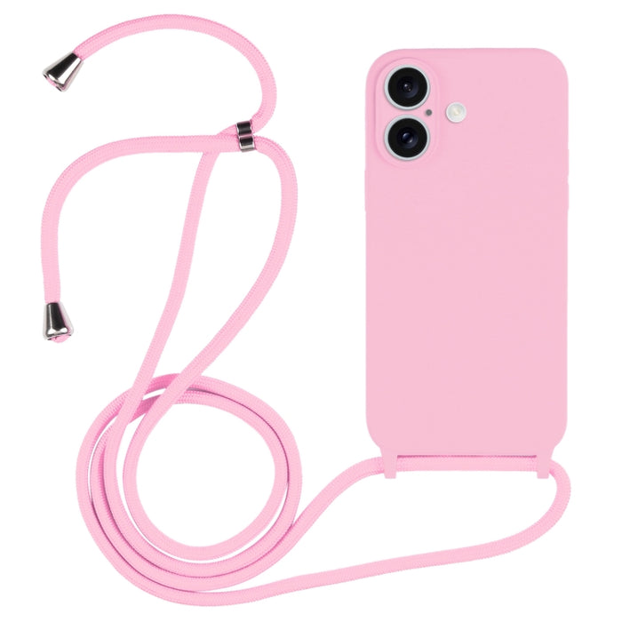 Estuche de silicona líquida con cordón cruzado, For iPhone 16, For iPhone 15 Pro Max, For iPhone 15 Pro, For iPhone 15 Plus, For iPhone 15