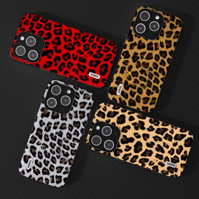 ABEEL Estuche para teléfono con borde negro y leopardo