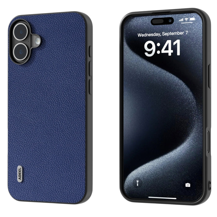 ABEEL Estuche para teléfono Mino de cuero genuino con borde negro