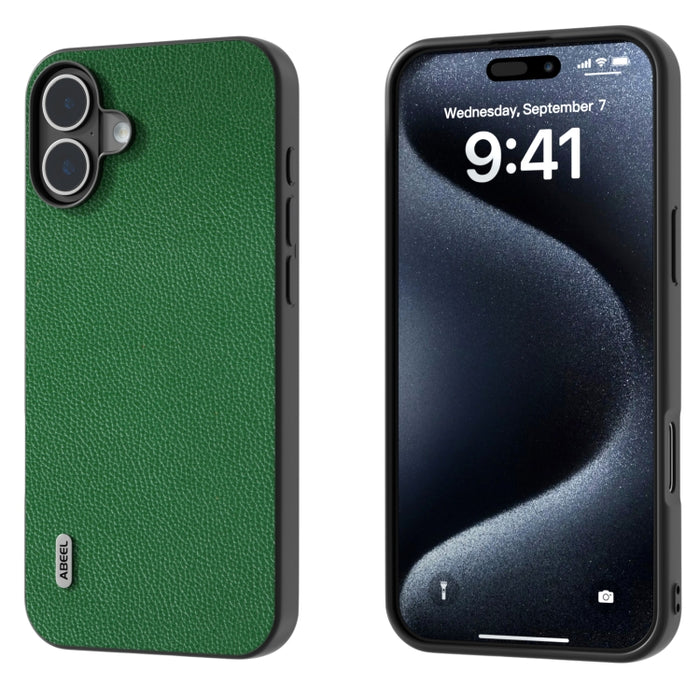 ABEEL Estuche para teléfono Mino de cuero genuino con borde negro