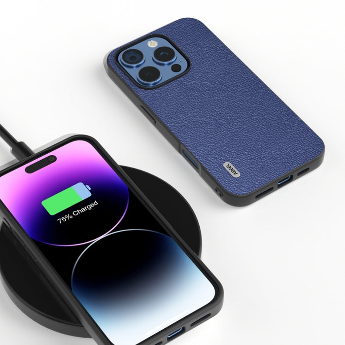 ABEEL Estuche para teléfono Mino de cuero genuino con borde negro