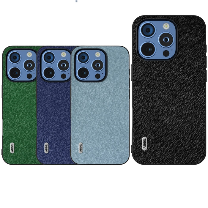 ABEEL Estuche para teléfono Mino de cuero genuino con borde negro