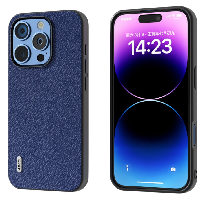 ABEEL Estuche para teléfono Mino de cuero genuino con borde negro