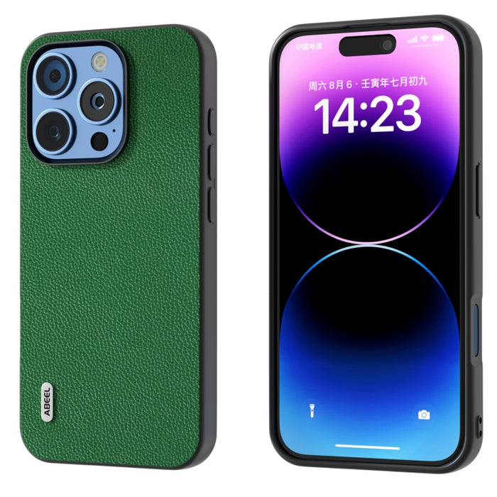 ABEEL Estuche para teléfono Mino de cuero genuino con borde negro