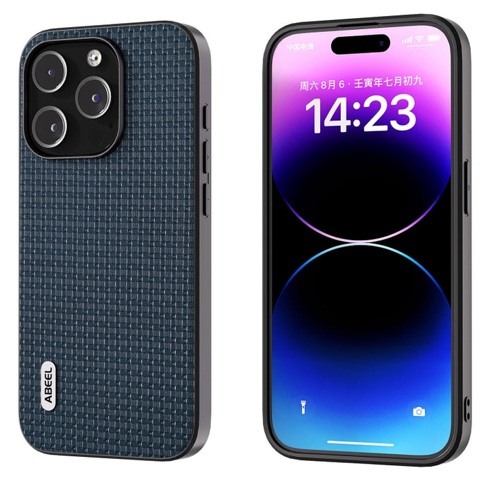 Funda para teléfono ABEEL de cuero genuino con borde negro de lujo