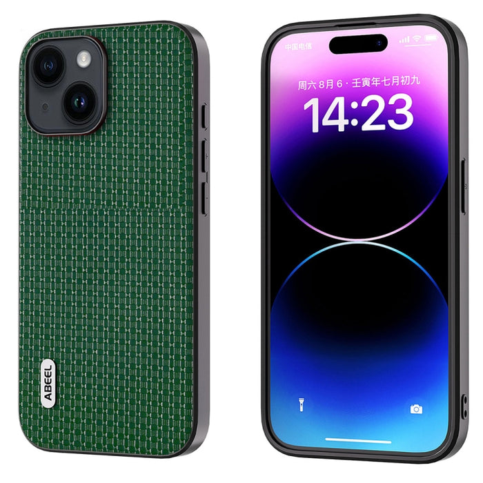 Funda para teléfono ABEEL de cuero genuino con borde negro de lujo