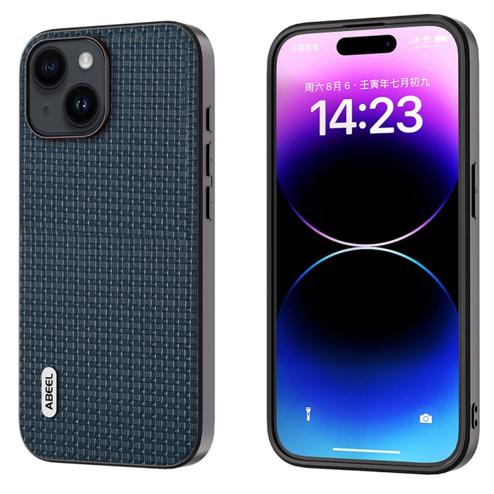 Funda para teléfono ABEEL de cuero genuino con borde negro de lujo