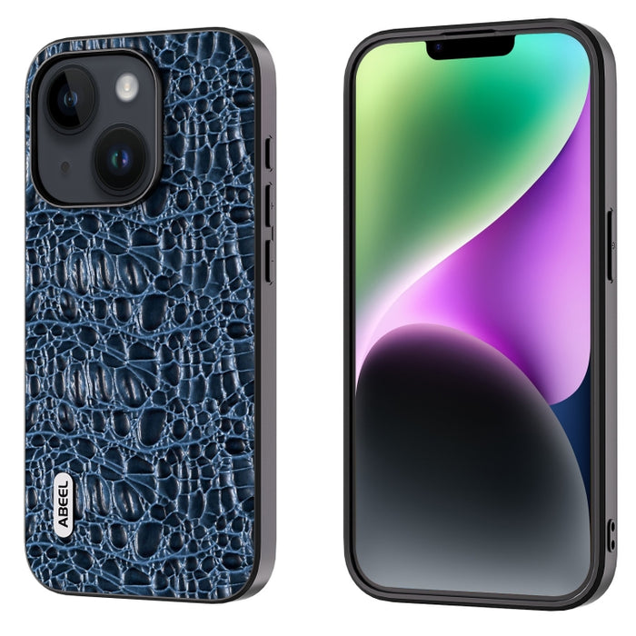 ABEEL Funda para teléfono con borde negro y dosel de cuero genuino
