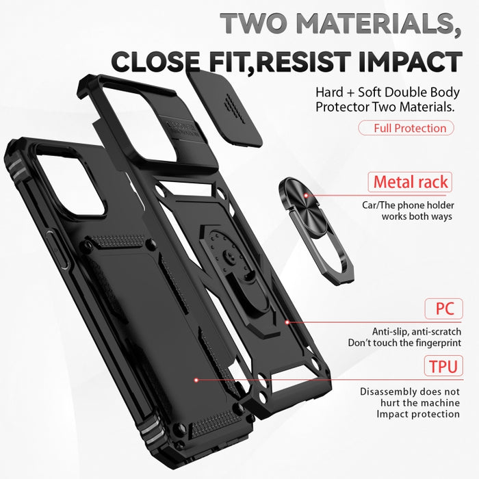 Estuche para teléfono con soporte deslizante Camshield, For iPhone 15 Pro Max, For iPhone 15 Pro, For iPhone 15 Plus, For iPhone 15
