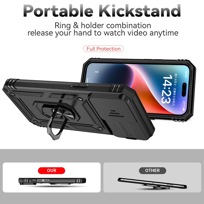 Estuche para teléfono con soporte deslizante Camshield, For iPhone 15 Pro Max, For iPhone 15 Pro, For iPhone 15 Plus, For iPhone 15