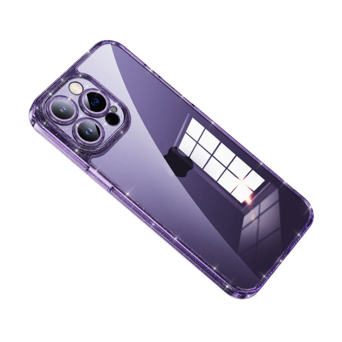 SULADA Glittery TPU + Funda para teléfono de vidrio templado