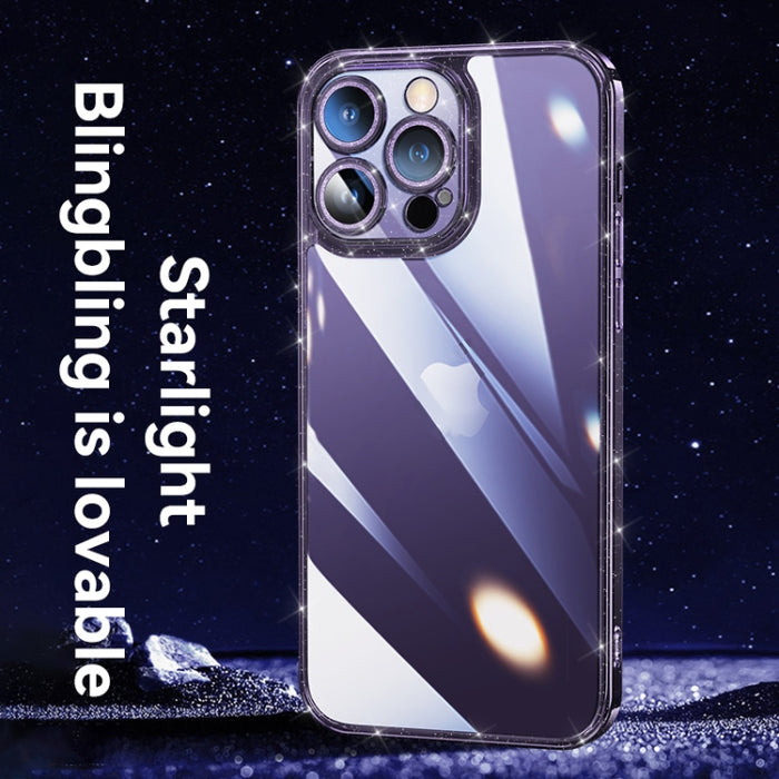 SULADA Glittery TPU + Funda para teléfono de vidrio templado
