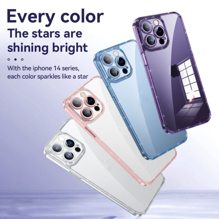 SULADA Glittery TPU + Funda para teléfono de vidrio templado