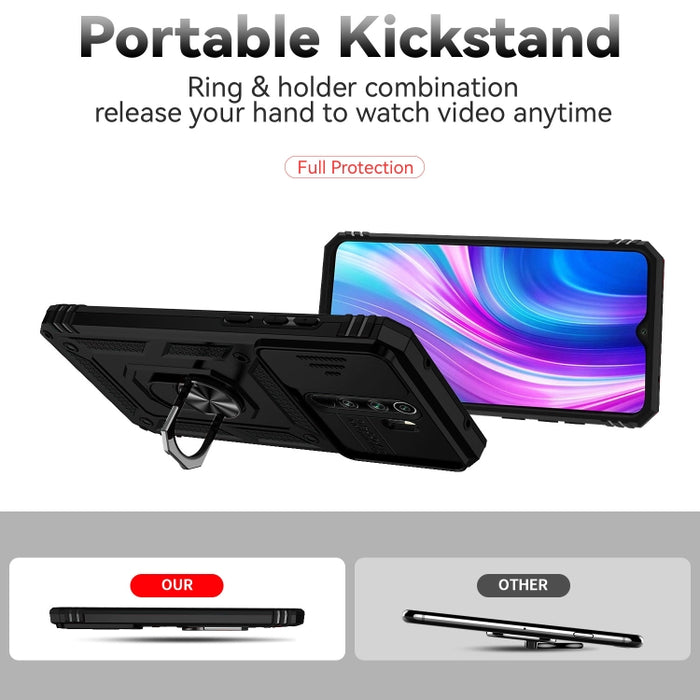 Estuche para teléfono con soporte deslizante Camshield, For Xiaomi Redmi Note 8 Pro