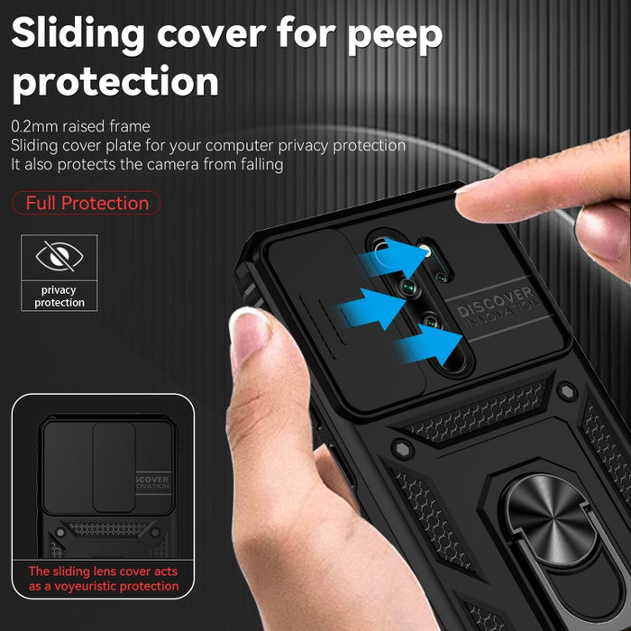 Estuche para teléfono con soporte deslizante Camshield, For Xiaomi Redmi Note 8 Pro