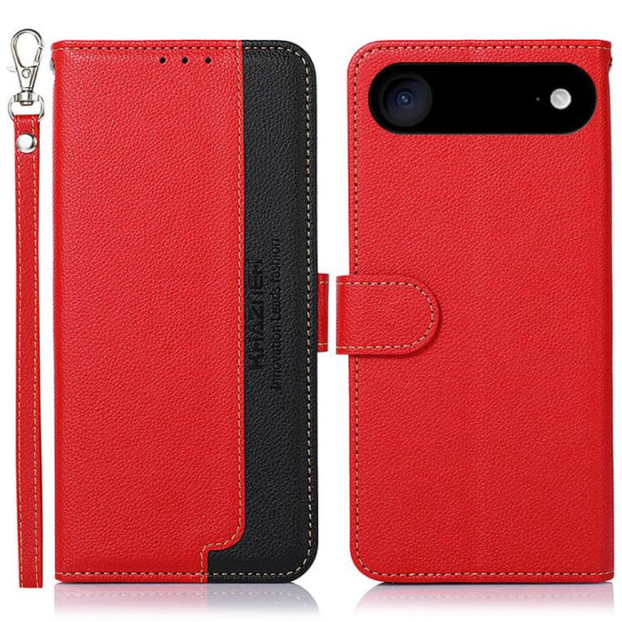 KHAZNEH Estuche para teléfono RFID de cuero con textura de litchi
